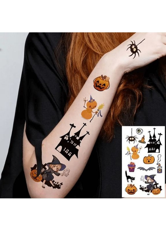 Набір дитячих тимчасових тату "Хелловін" kids-tatto-halloween-set-30 Fresh Tattoo (361969325)