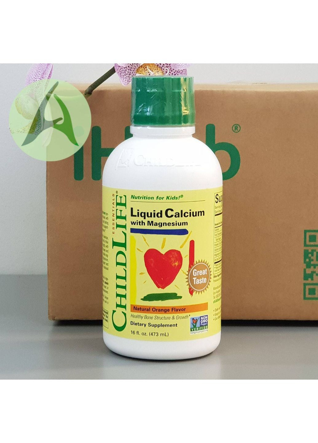 Жидкий кальций с магнием, с натуральным апельсиновым вкусом, 474 мл ChildLife (370135406)