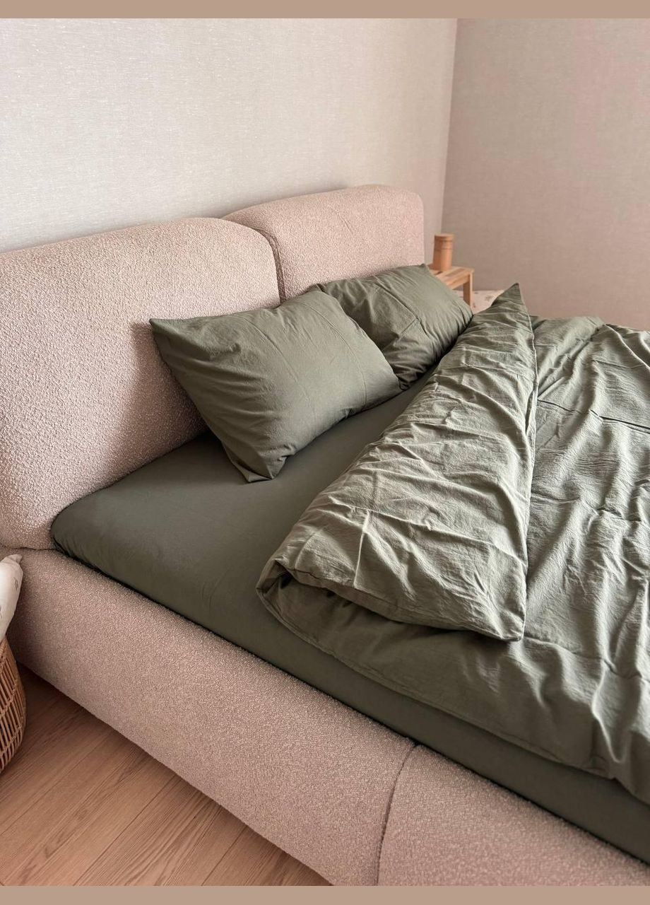 Постельное белье Антиаллергенное Евро 200х220 наволочка 70х70 2шт Хаки (П4К-al-sikel-var-004-01) No Brand (348095228)