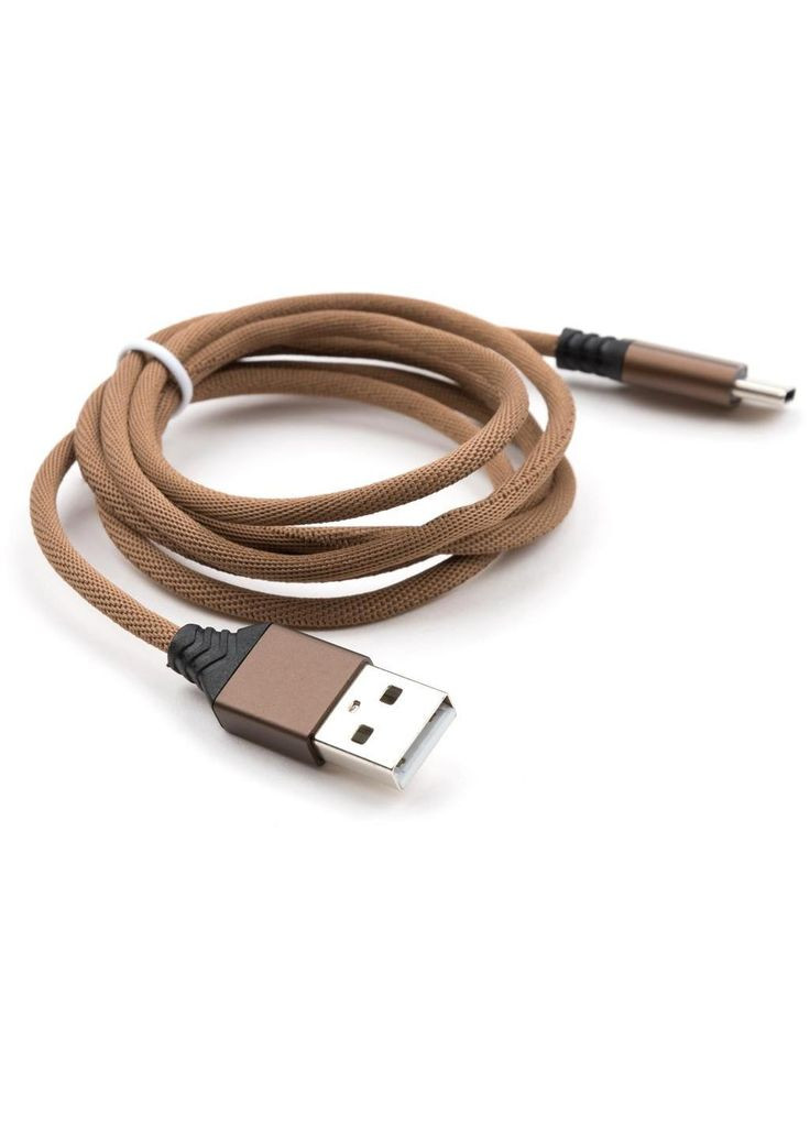 Дата кабель USB 2.0 AM to Type-C nylon 1m brown (m436947) Vinga USB 2.0 AM to USB-C 1.0m nylon brown (367071387)