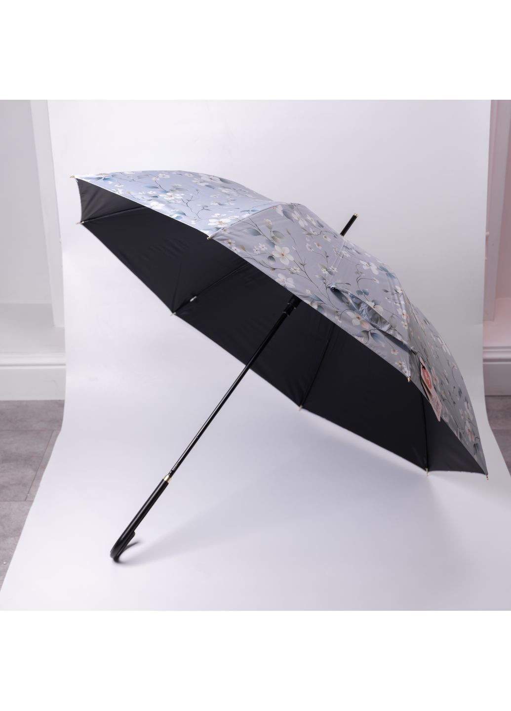 Комбинированный зонтик тростник полуавтомат складной 99 см с цветочным принтом, голубой Yiwu (361930991)