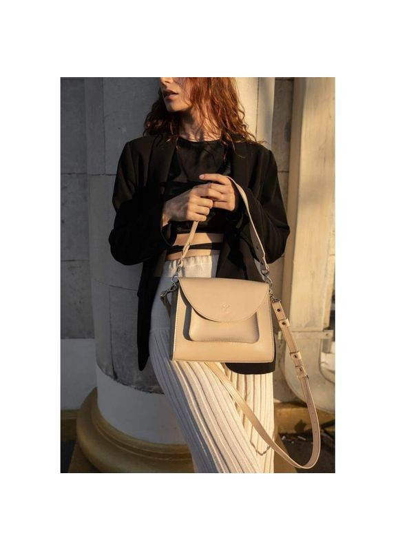 Сумка женская кожаная через плечо Liv бежевый краст The Wings (302007452)