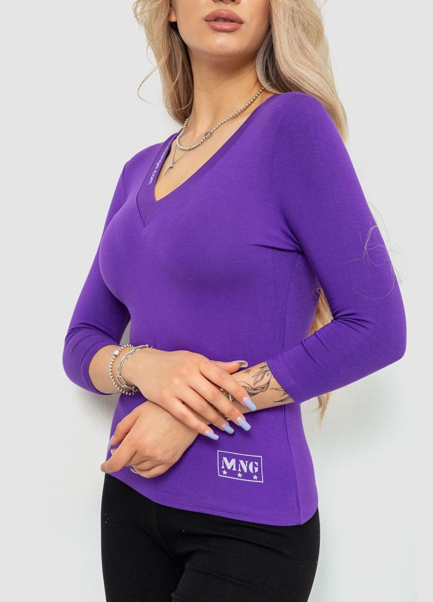 Фіолетова футболка жіноча з подовженим рукавом 186r312 Ager 186R500