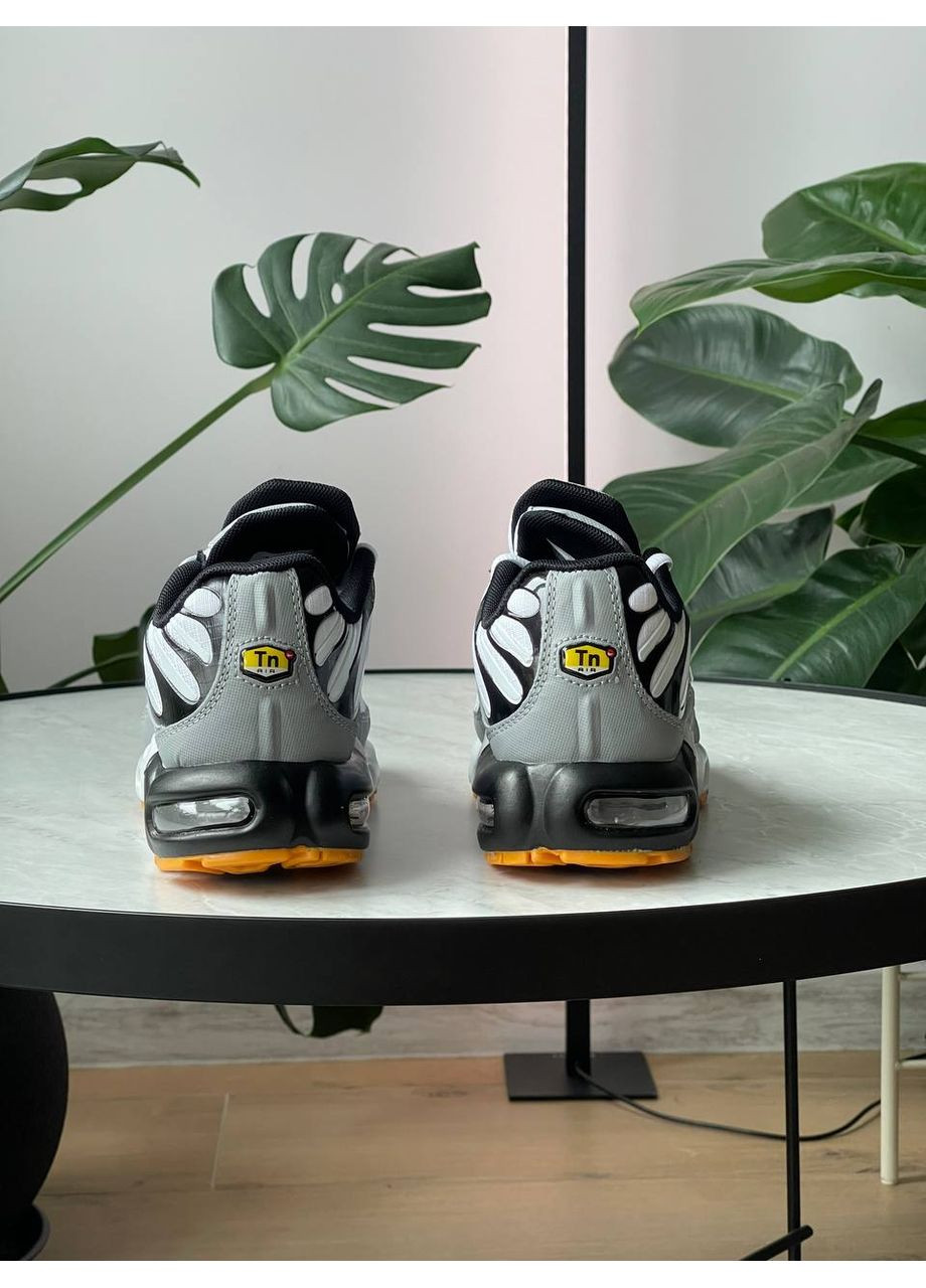 Серые демисезонные кроссовки мужские nike air max tn plus grey white black | найк аир макс тн плюс серые белые черные No Brand