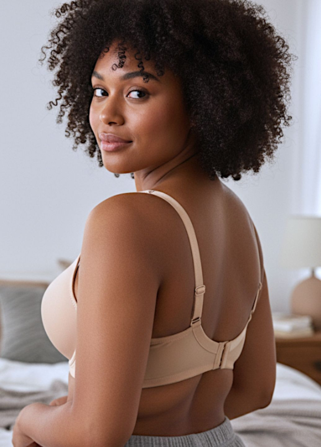 Бежевий балконет післяопераційний бюстгальтер з м'якими чашками без кісточок FS без кісточок бавовна, поліестер