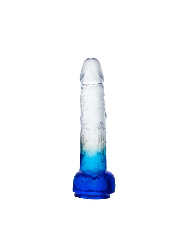 Фалоімітатор на присосці Transparent Gradient Realistic Dildo Blue 10.0 CNT (381405114)