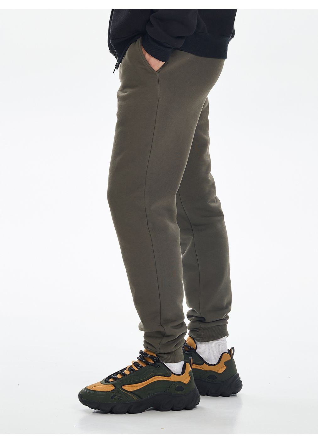 Оливковые спортивные зимние джоггеры брюки Роза