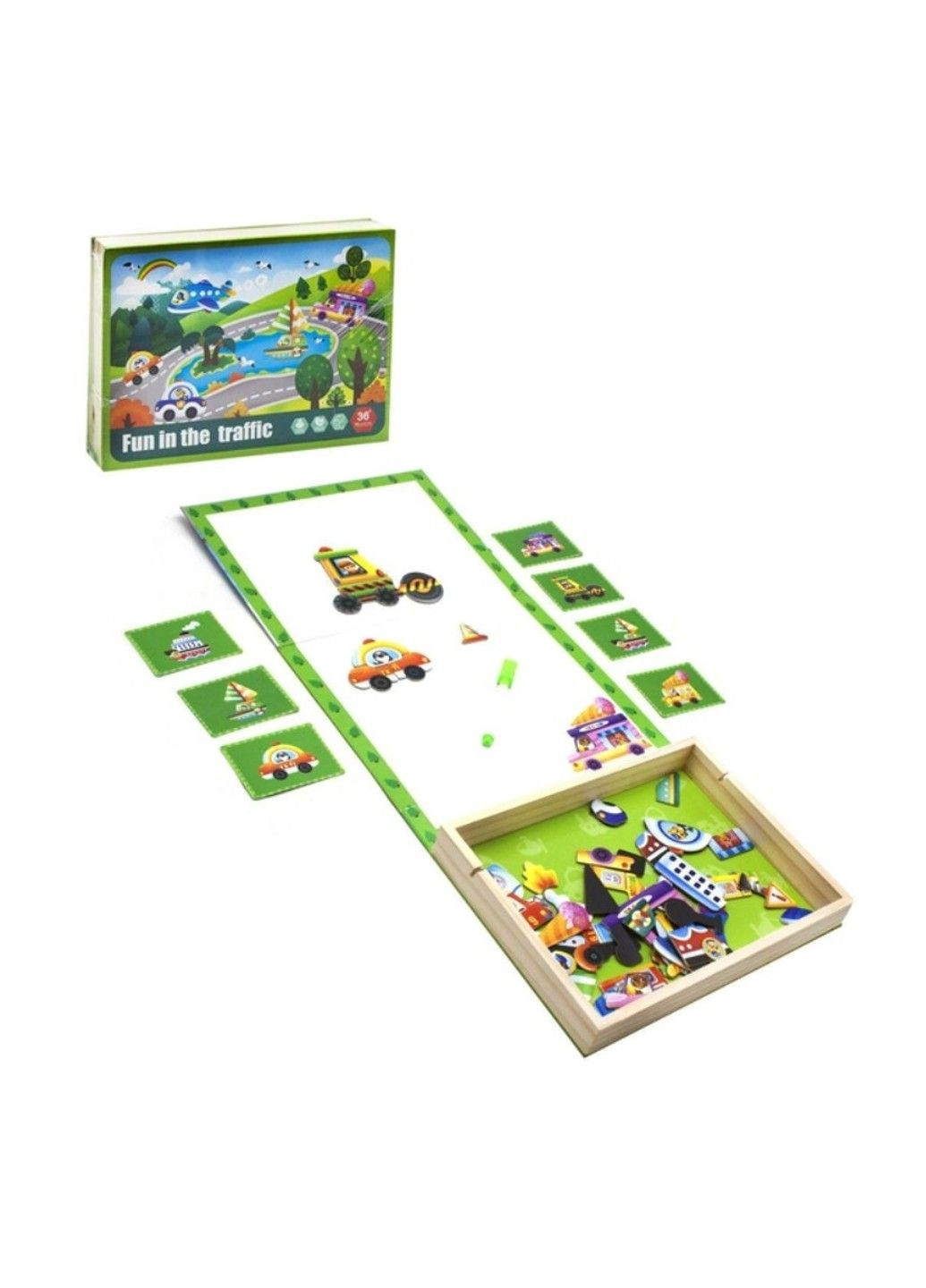 Мозаика с маркером Деревянная доска Транспорт B 33484 No Brand (297201267)