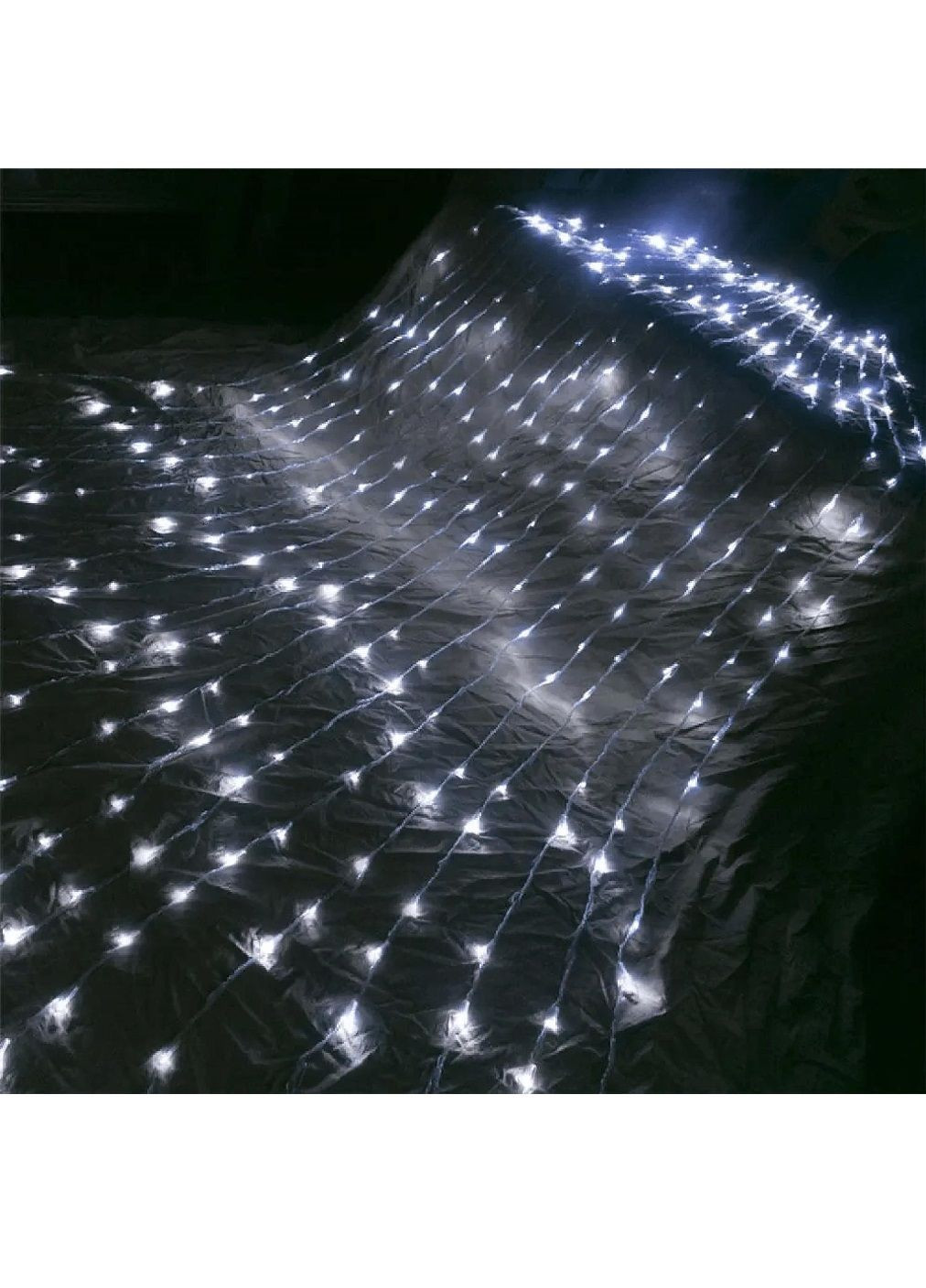 Светодиодная комнатная внутренняя гирлянда штора водопад на окно елку с работой от сети 200 LED 2х2 м (478666-Prob) Белая Unbranded (308133589)