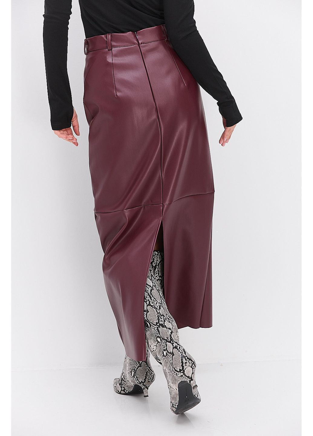 Довга спідниця-олівець з екошкіри бежевого кольору Arjen (370602224)