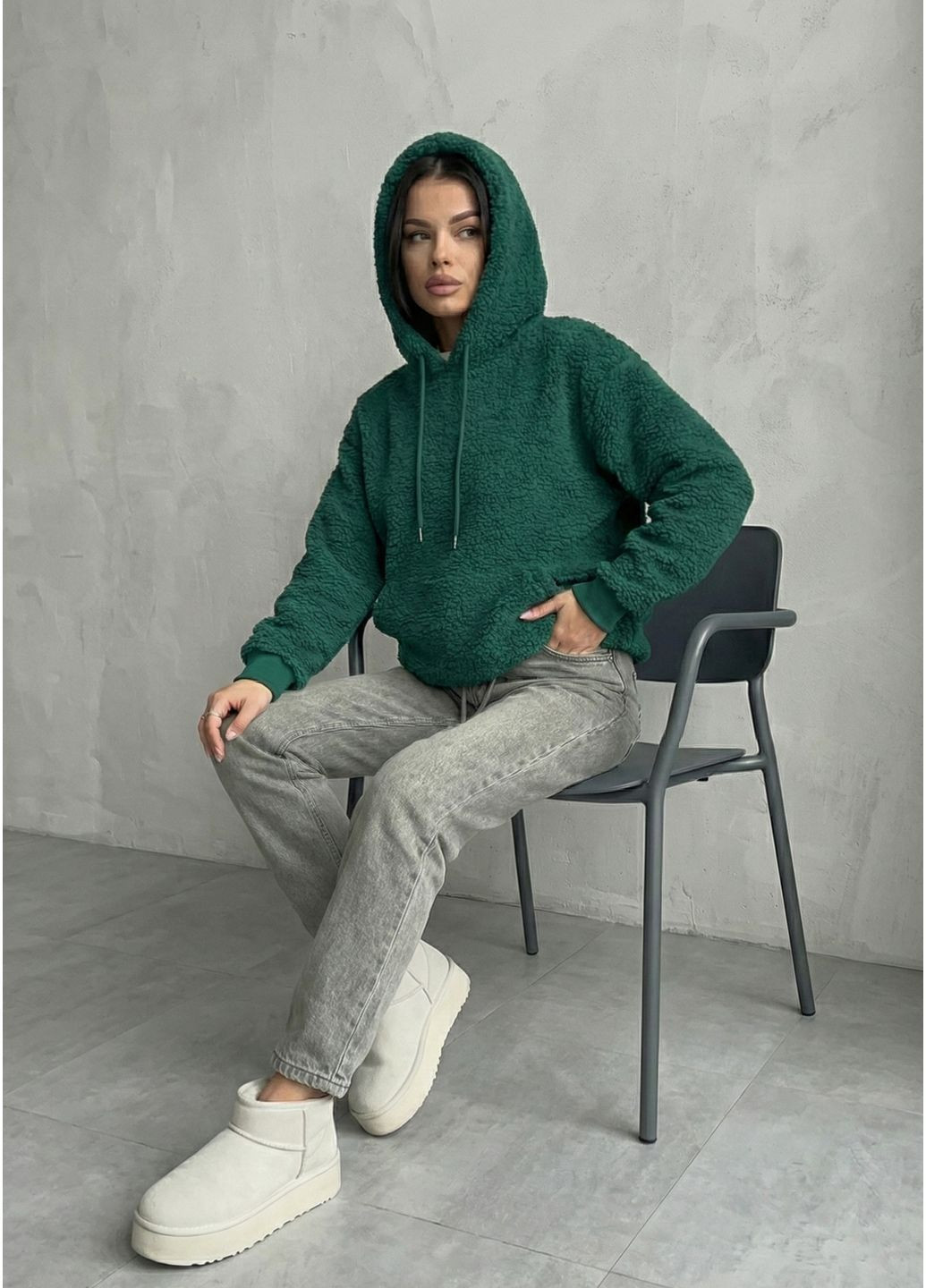 Теплая женская тощая с плюшевой ткани "барашек" INNOE Худі (369487076)