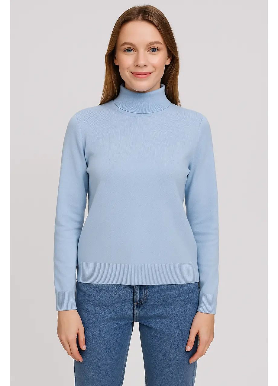 Гольф жіночий з високим коміром блакитний (180) No Brand (363553785)