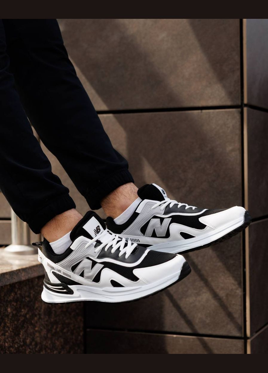 Черно-белые демисезонные кроссовки мужские new balance nd No Brand Light White Black