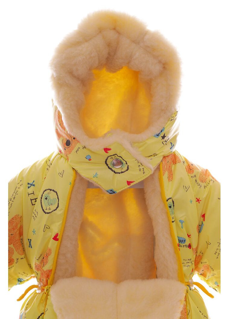 Комбинезон Трансформер на меху с принтом Мишек желтый 86 см (50733) BABYKROHA (315423845)