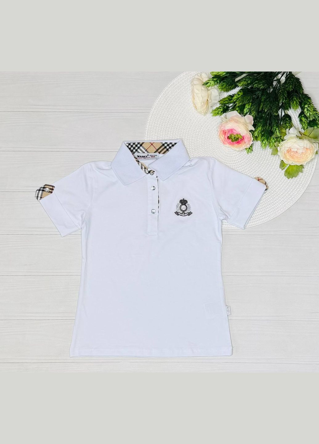 Біла демісезонна поло к/р дів. 3241 Wanex