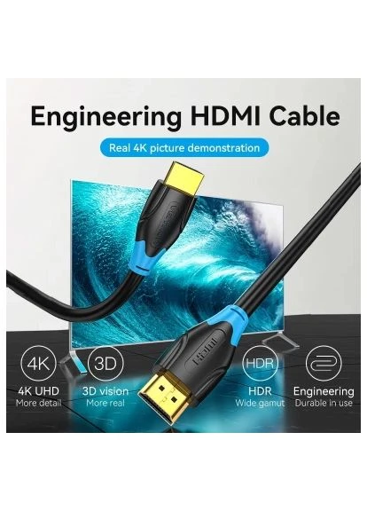 Кабель мультимедийный (AACBS) Vention HDMI M to HDMI M 25.0m 1080p60Hz black (389132441)