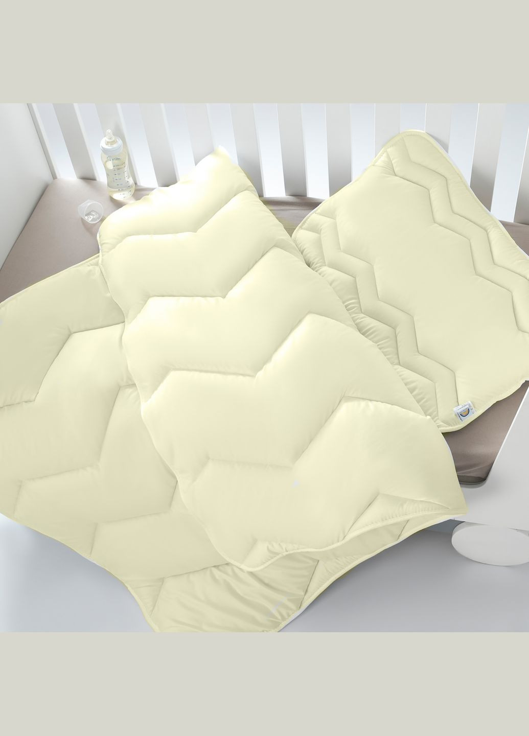 Детский набор в кроватку Comfort ТM одеяло 100х135 см и подушка 40х60 см, антиаллергенные, зигзаг/молоко (8-29611*004) PAPAELLA (313594479)
