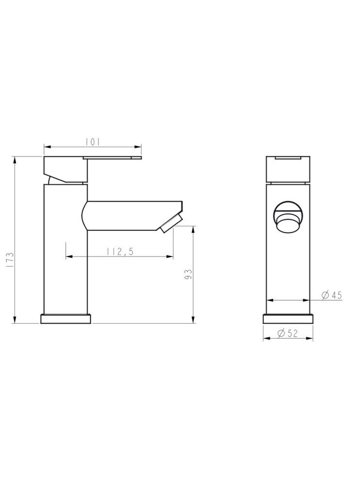 Смеситель для умывальника EKO1A-01, сатин Wezer (316088917)