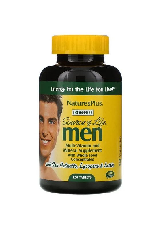 Витамины для мужчин Source of Life Men, без железа, 120 таблеток Nature's Plus (361114021)