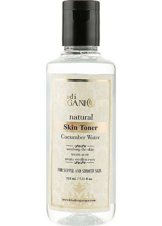 Натуральна огірочна вода-тонік для зволоження шкіри Cucumber Water Skin Toner 210ml (874010-26367) Khadi Organique (368743985)