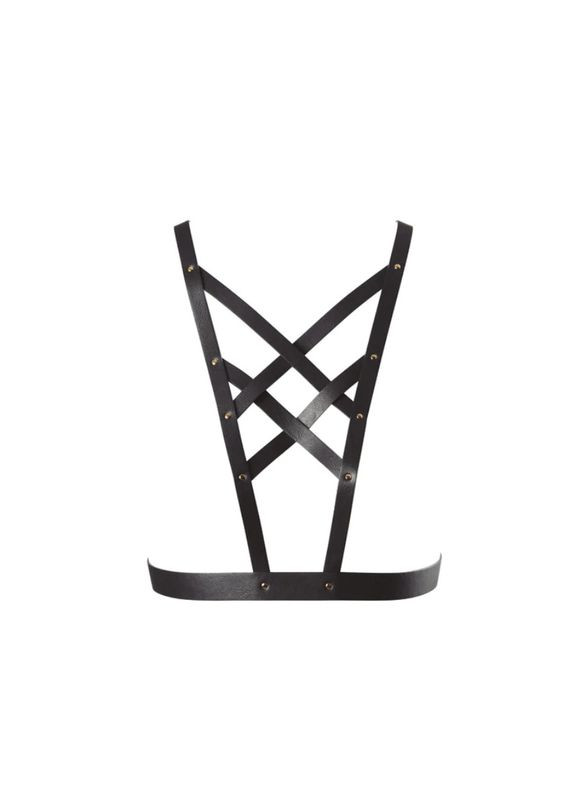 Портупея з перехресним плетивом на грудях Bijoux Indiscrets чорна, OS Maze (303884815)