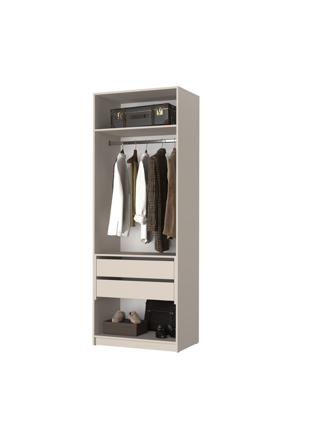 Шафа 2-дверна Оскар ДСП BG, блок шухляд 80x52x220 см (MBS-4467) MebelStar (366427309)