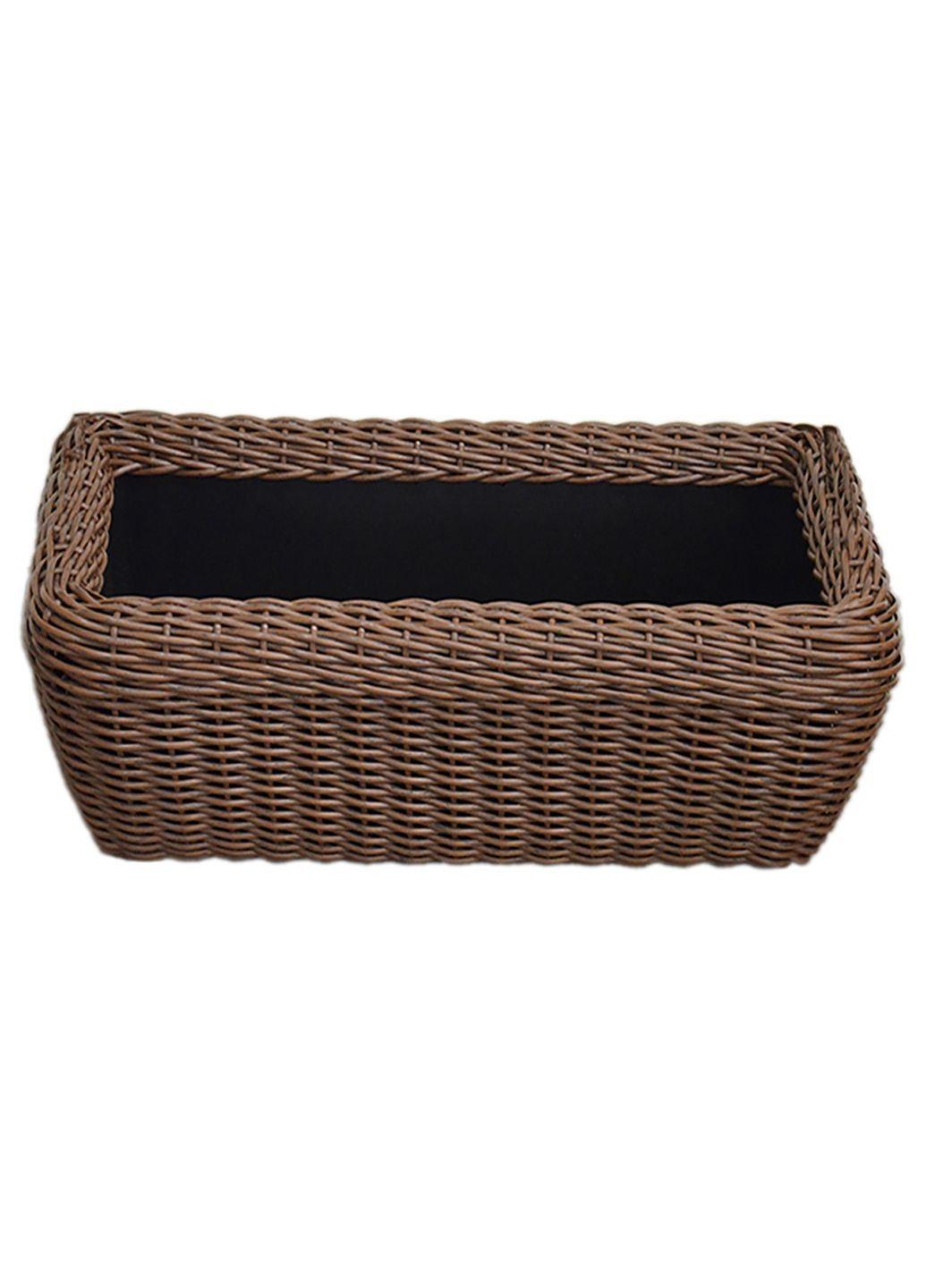 Кашпо прямокутне 60 літрів (горщик для квітів та рослин), Вазон зі штучного ротангу ручної роботи. Молочний шоколад Handmade (329193742)