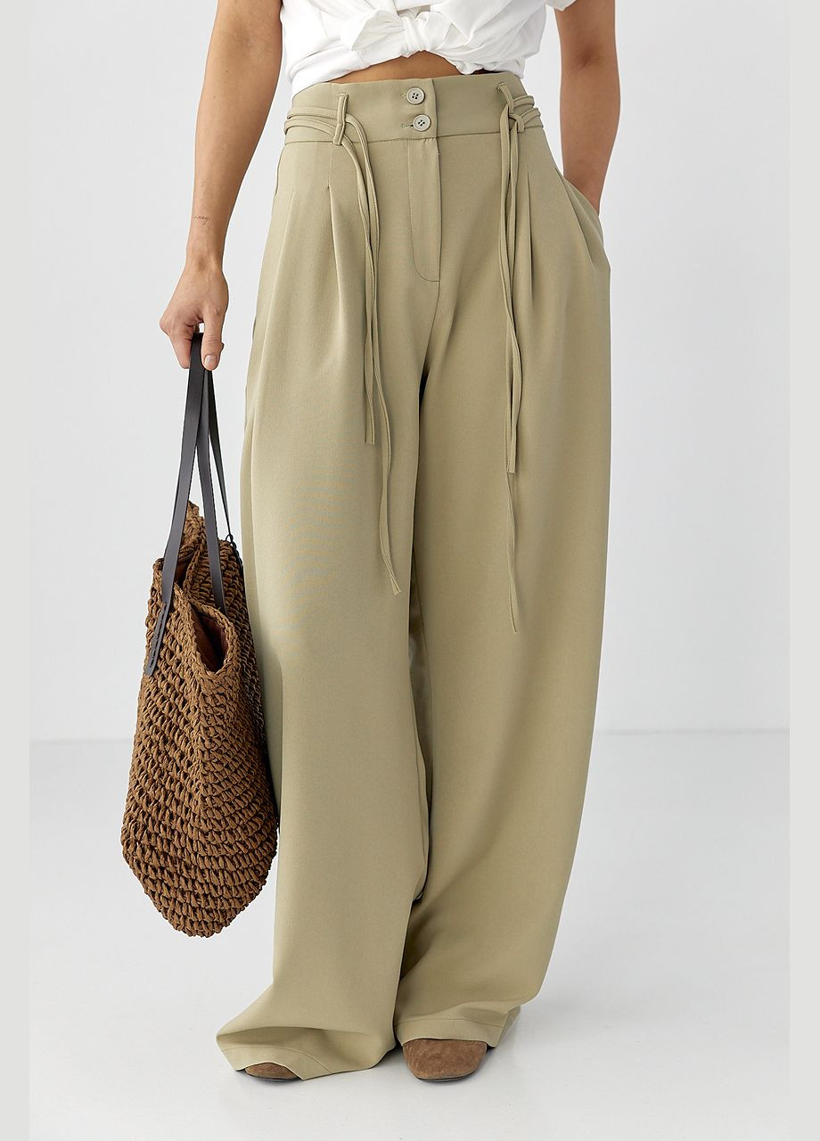 Класичні штани-палаццо зі складками Lurex (328633547)