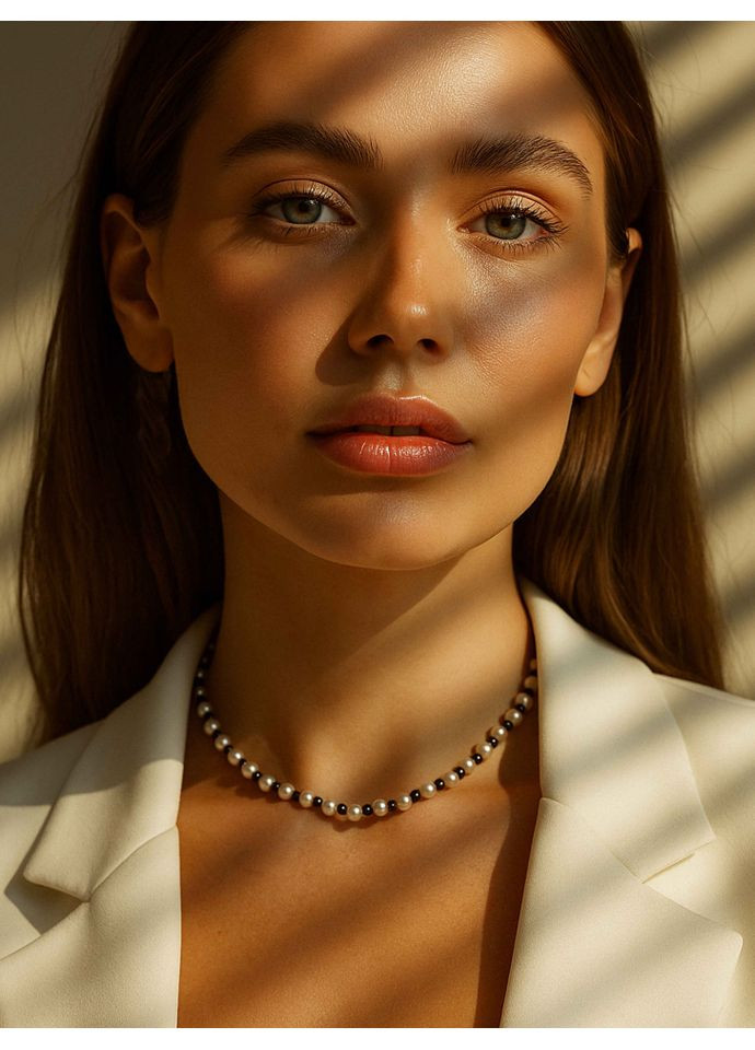 Чокер із натуральних перлів з чорним агатом 5175 LeBijou (368559329)