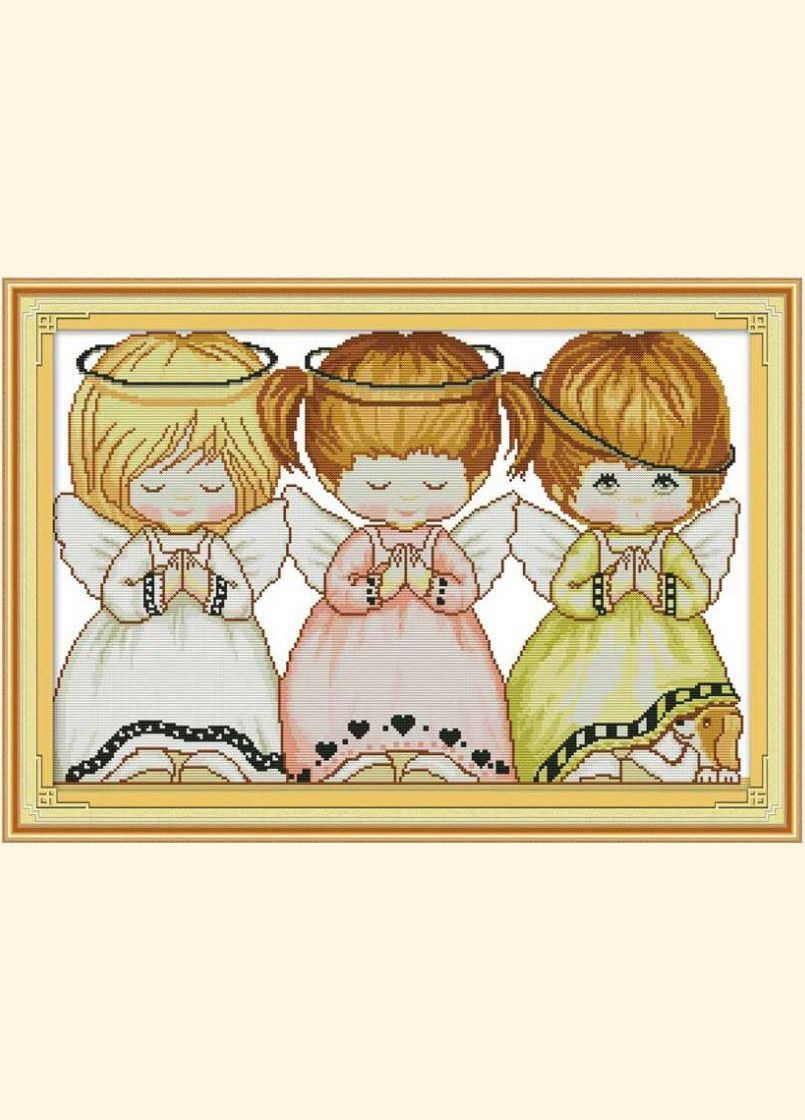 Набір для вишивання за нанесеною на канву схемою "Three Little Angels 2". AIDA 14CT printed 55*39 см Joy Sunday (313612830)