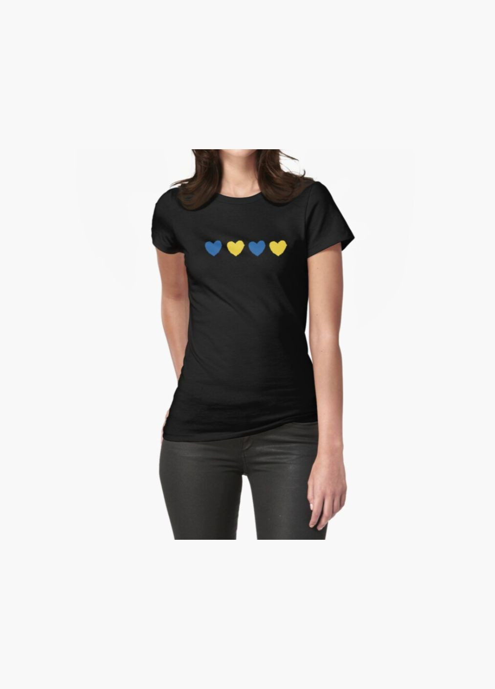 Жіноча Патріотична футболка з принтом Сердечка Україна Stedman - (319685143)