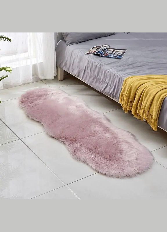 Пушистый коврик длинноворсовый 60х180 Розовый (П4К-polosa-001-06) No Brand (323160960)