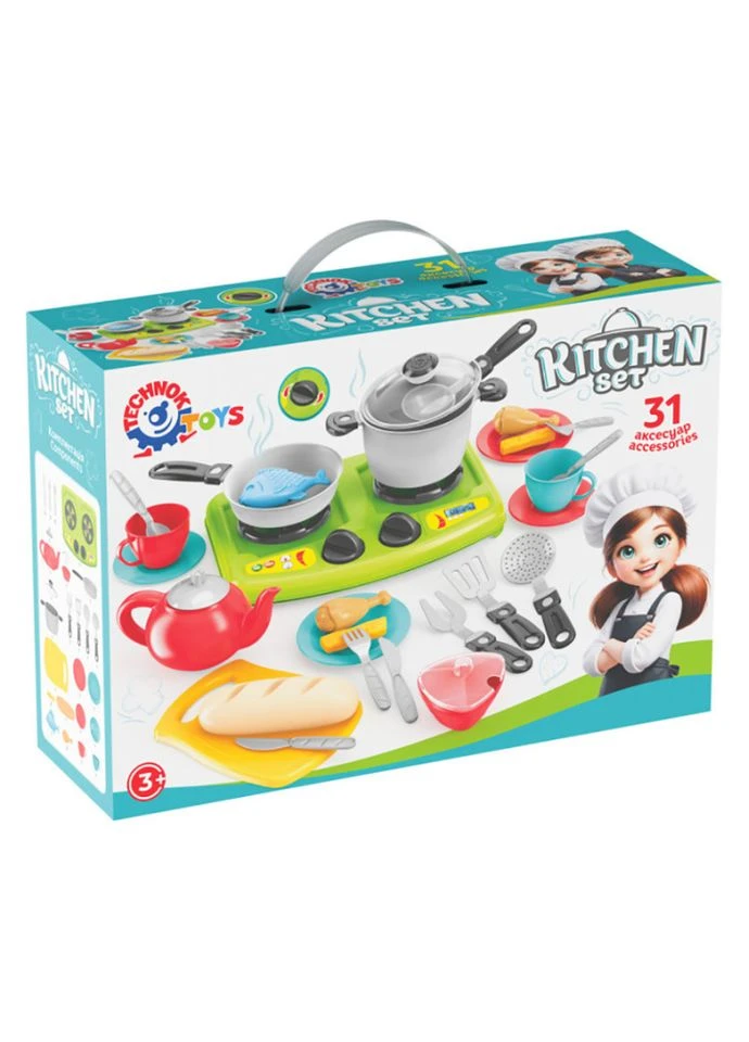 Детский игровой набор "Кухня" 3366TXK 31 аксессуар, коробка No Brand (399932622)