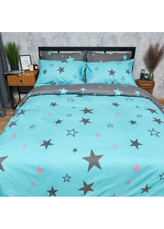 Комплект постільної білизни Бязь Gold Люкс «» Двоспальний 175х210 наволочки 2х50х70 (MS-820007006) Moon&Star Starry Skies (356115177)