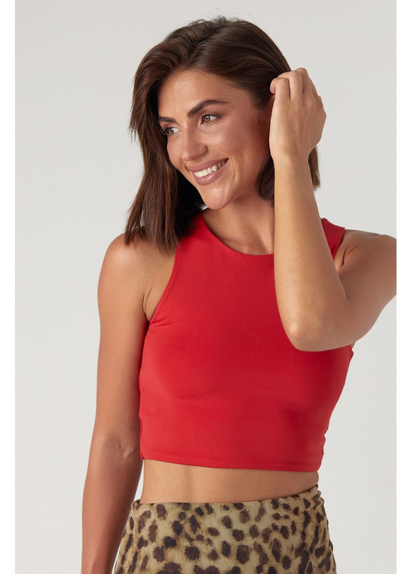 Однотонний кроп-топ із еластичної тканини Lurex — 370379893