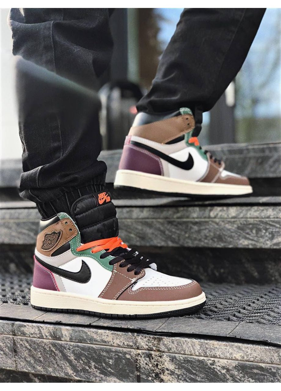 КРОССОВКИ ЖЕНСКИЕ NIKE JORDAN 1 RETRO HIGH OG HAND CRAFT НАЙК АИР ДЖОРДАН No Brand комбинированные демисезоны (368887856)