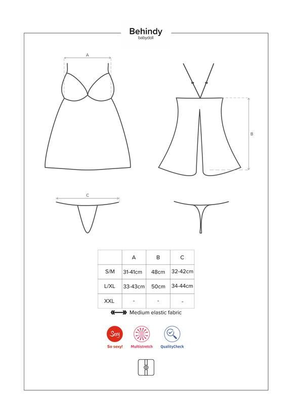 Сорочка из цветочного кружева с открытой попой,, Obsessive (297441174)