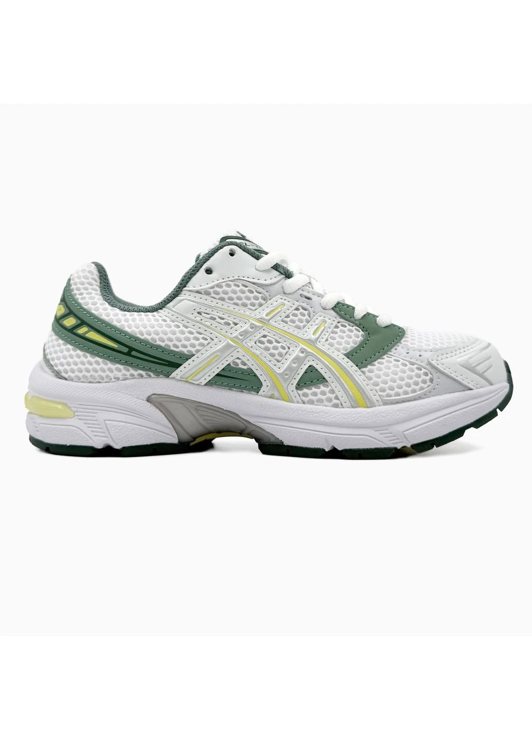 Белые летние кроссовки asics gel-1130 white/green асикс гель 1130 No Brand
