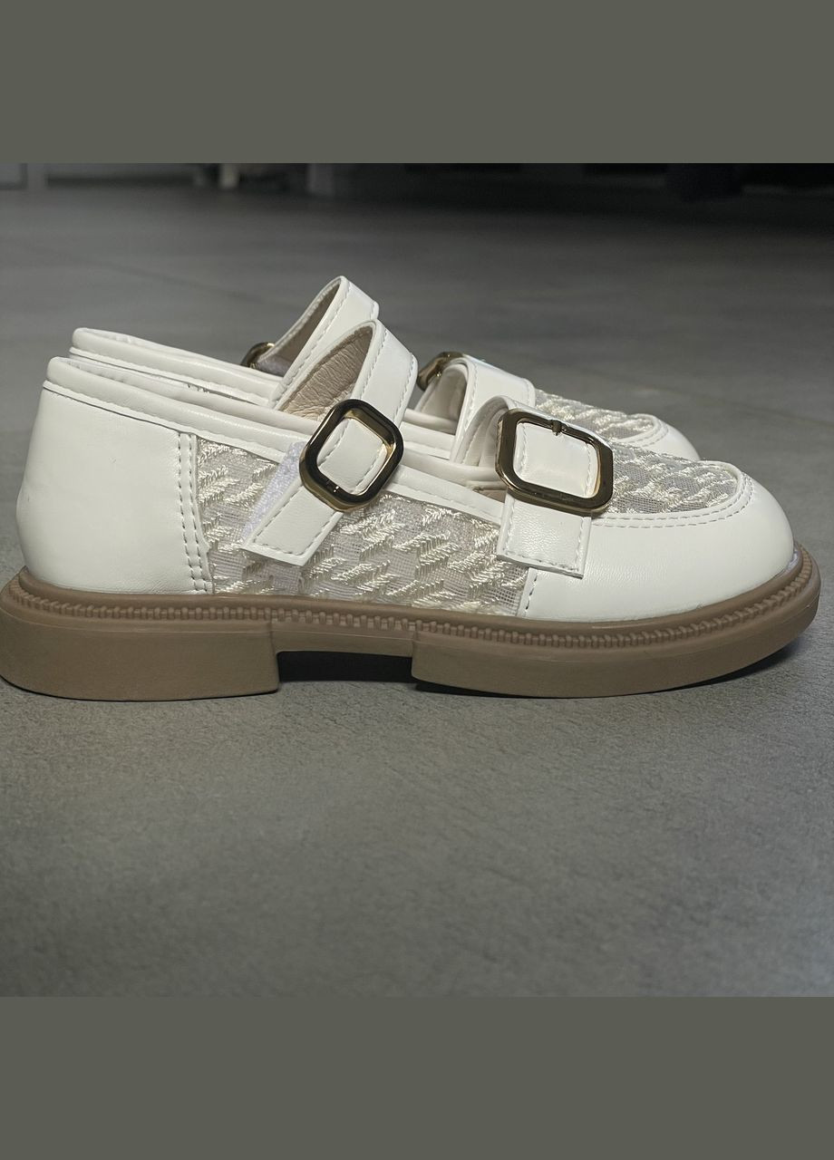 Дитячі туфлі для дівчинки, лофери Білі 32р. - 19,3 см No Brand (340689840)