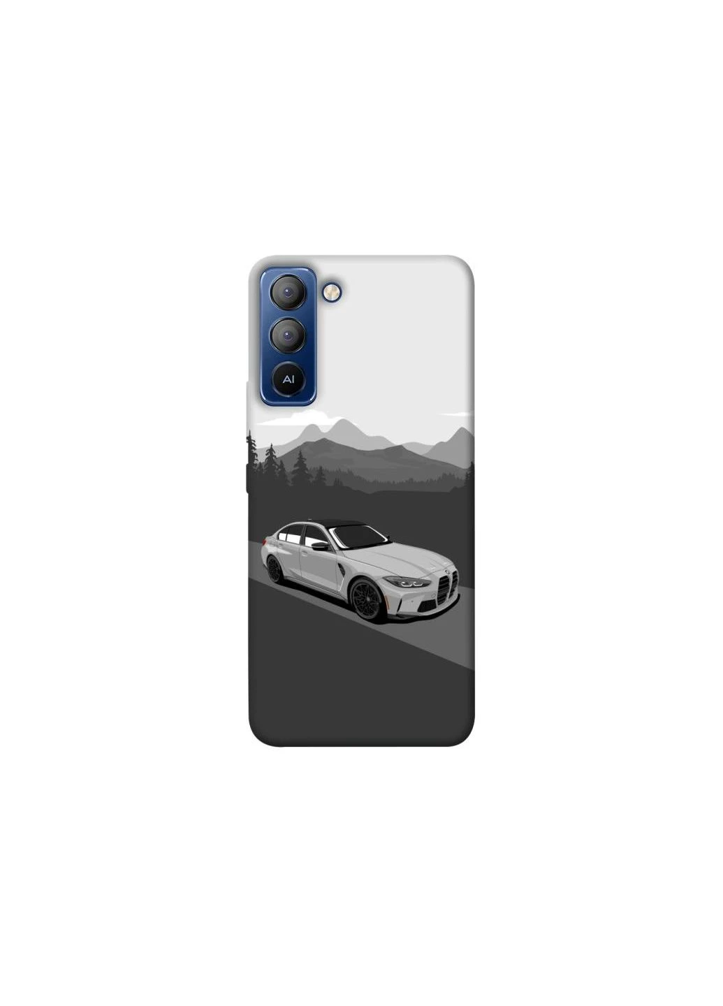 Чехол на TECNO Pop 5 LTE BMW grey v3 Frontalka (353838084)