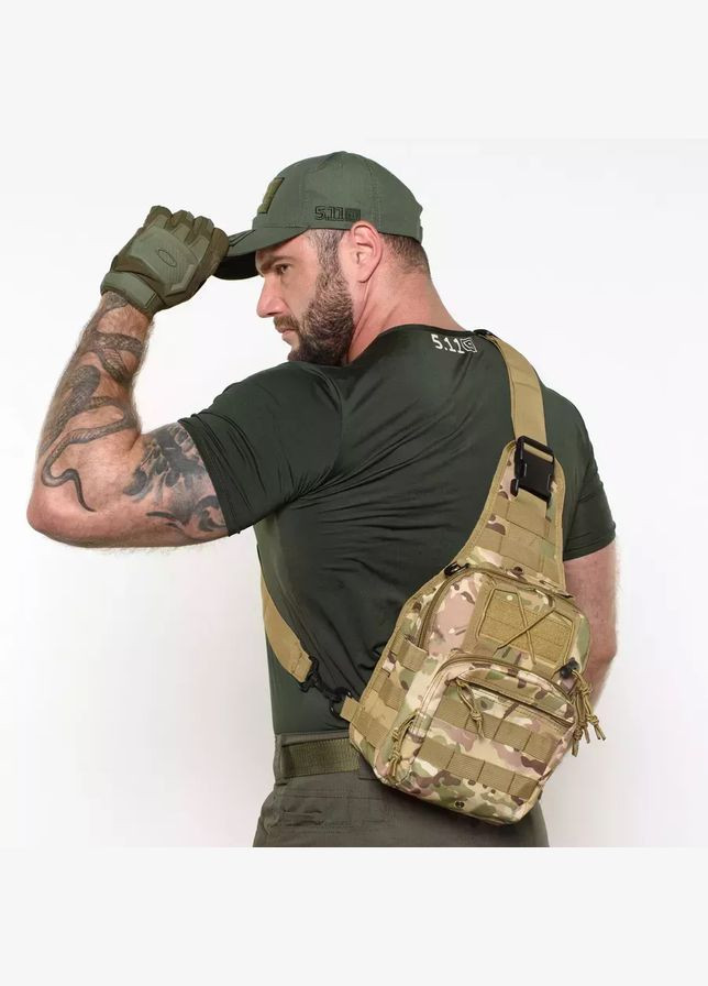 Тактическая сумка-рюкзак через плечо с Cordura 900D, камуфляж, трансформер, MOLLE China (347585540)