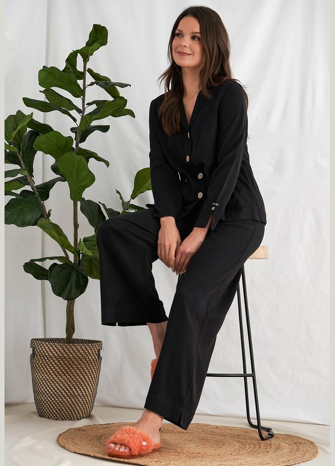 Чорна всесезон піжама жіноча studio pj-sand (5056372009276) Pretty You London