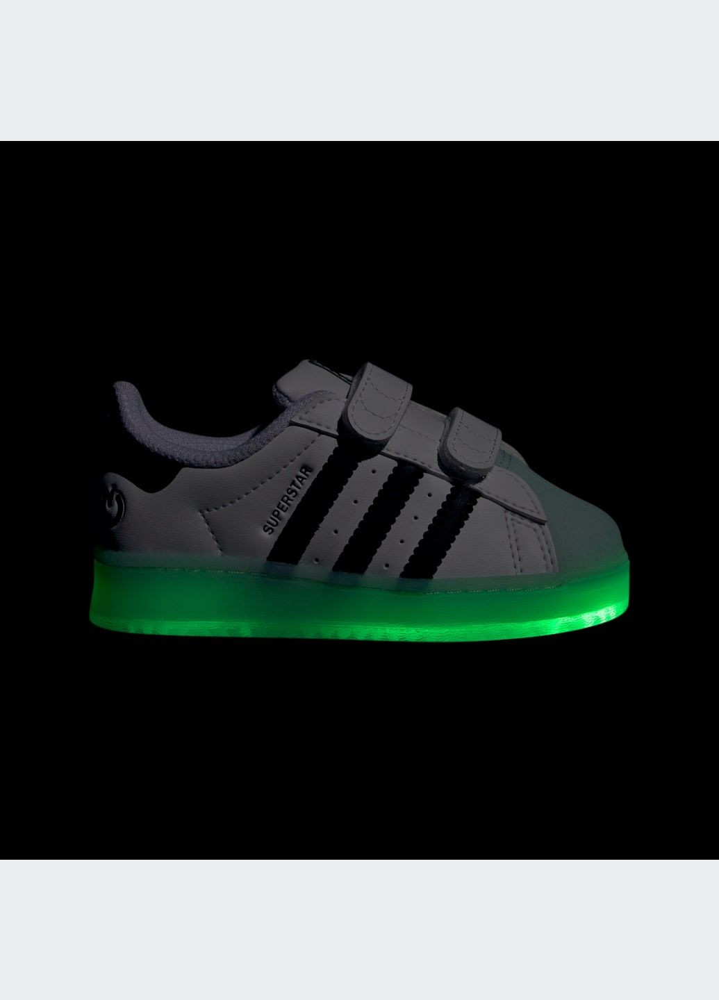 Белые всесезонные кроссовки superstar led lights comfort closure kids adidas