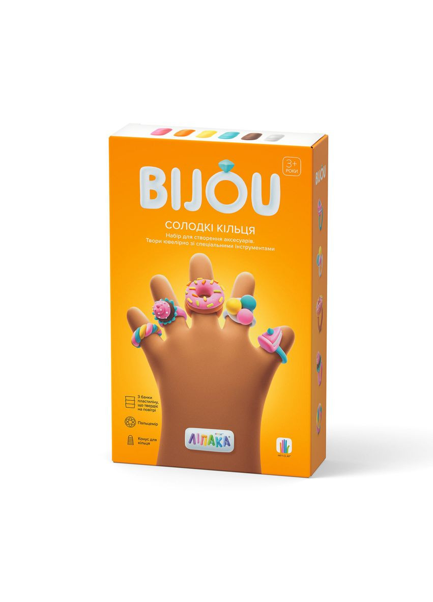 Набор пластилина ЛИПАКА: Бижутерия — Сладкие кольца, самозастывающий, украинская версия (31002-UA01) No Brand (338532395)