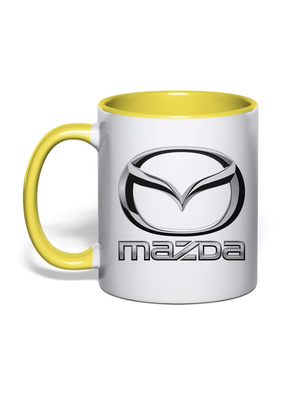 Чашка с печатью "Mazda" 330 мл (цвет жёлтый) (32571) No Brand (363867224)