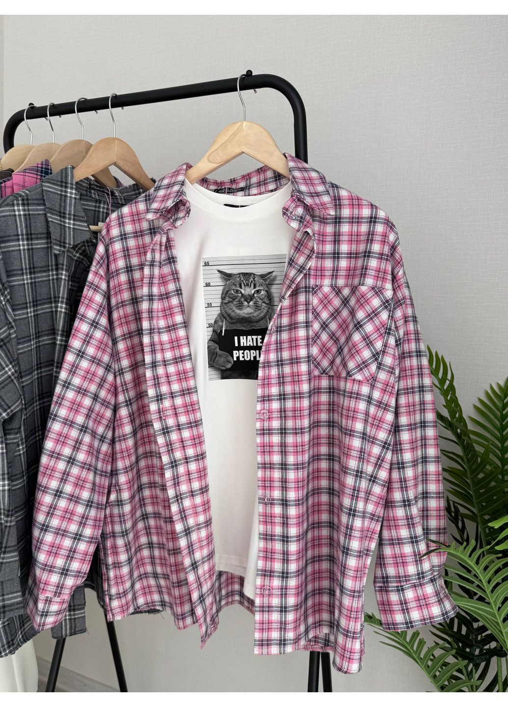 Розовая повседневный, кэжуал рубашка Україна