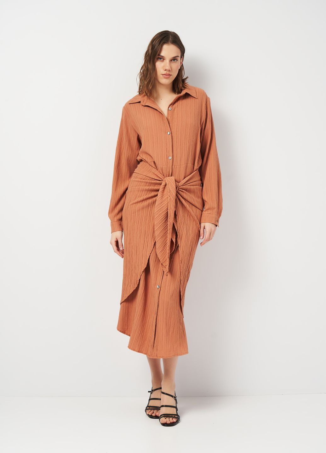 Коричневое кэжуал платье-рубашка Nasty Gal однотонное