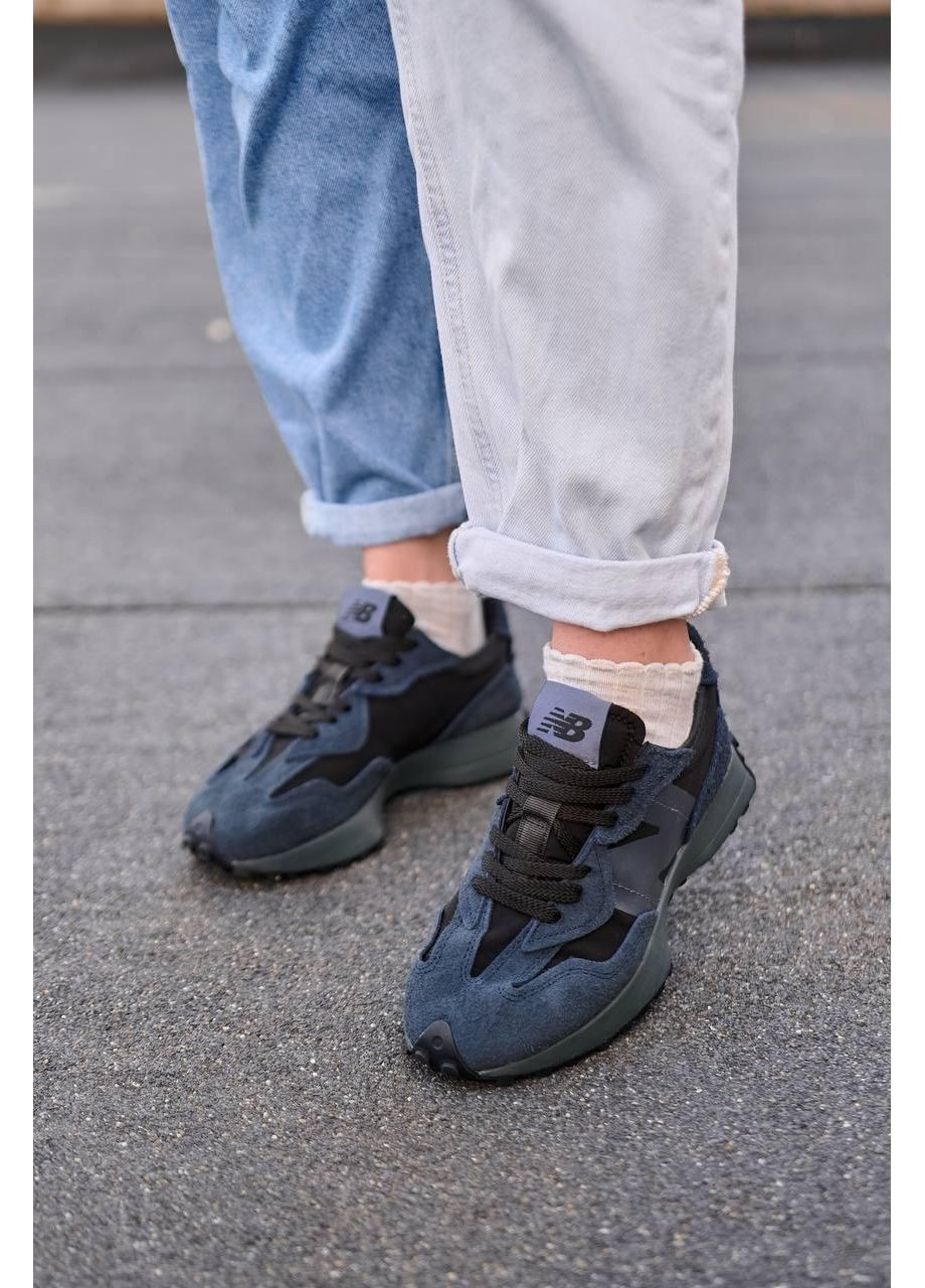 КРОСІВКИ ЖІНОЧІ NEW BALANCE 327 DARK BLUE НЬЮ БЕЛАНС 327 No Brand сині демісезони (368862185)