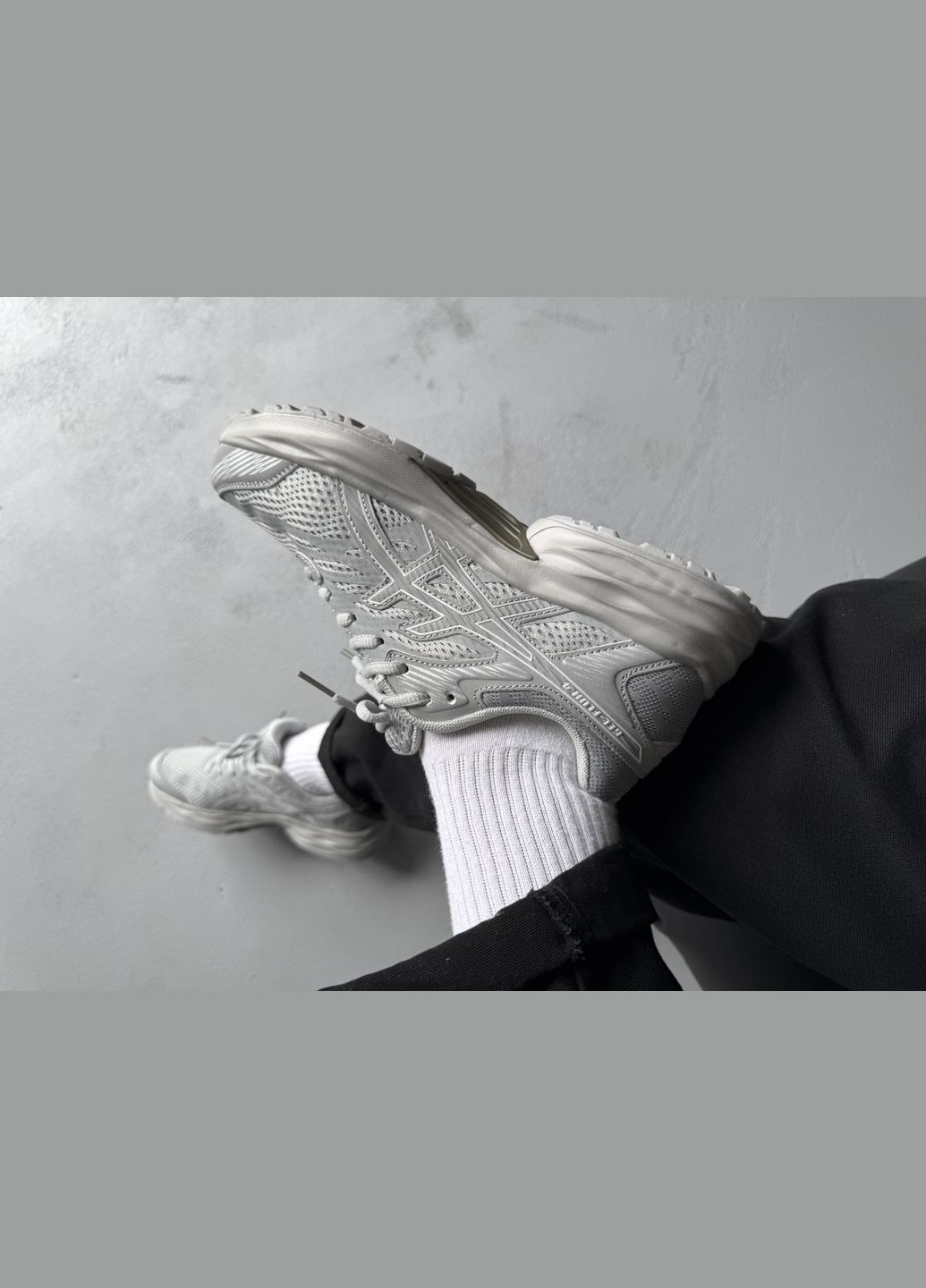 Светло-серые демисезонные кроссовки мужские asics gel-flux 4 light grey | асикс гель-флюкс 4 светло-серые No Brand