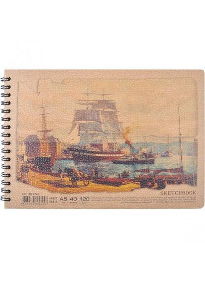 Альбом A5 KRAFT 40 аркушів, 120г / м², спіраль Офорт (322504077)